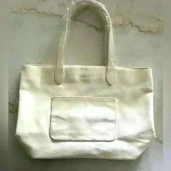 Large white Ralph Lauren Fragrances tote bag. New, never used. - Picture 1 of 11